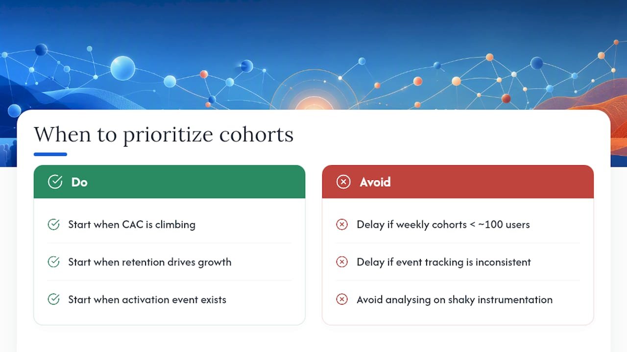 When cohort analysis should be a priority — overview diagram