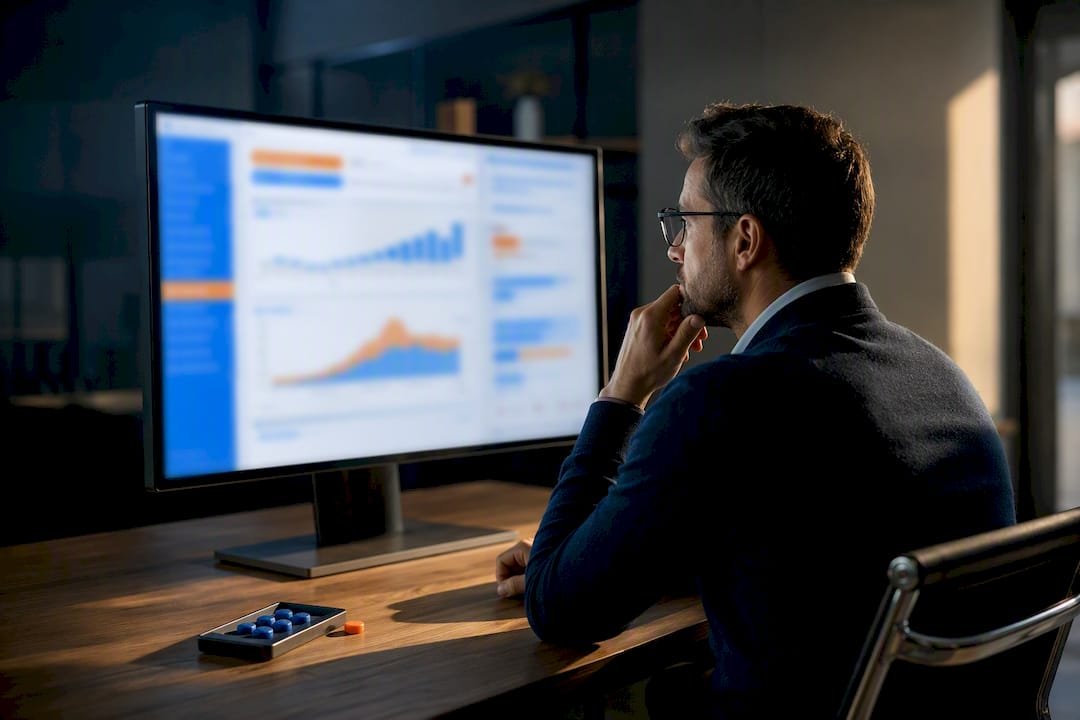 Analyst reviewing customer value forecast