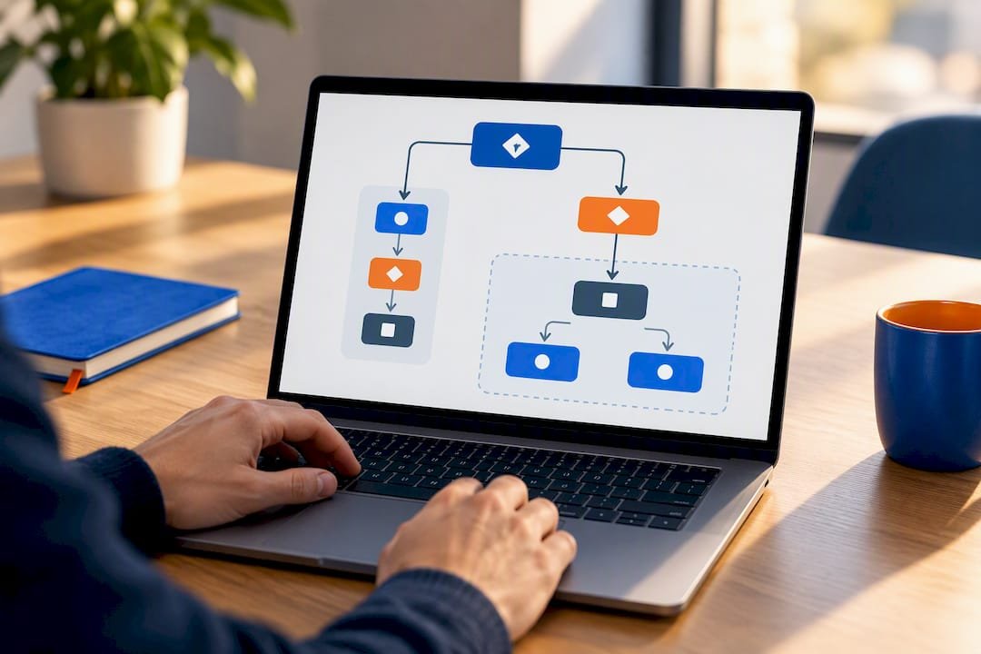 Parent flow connected to reusable subflows