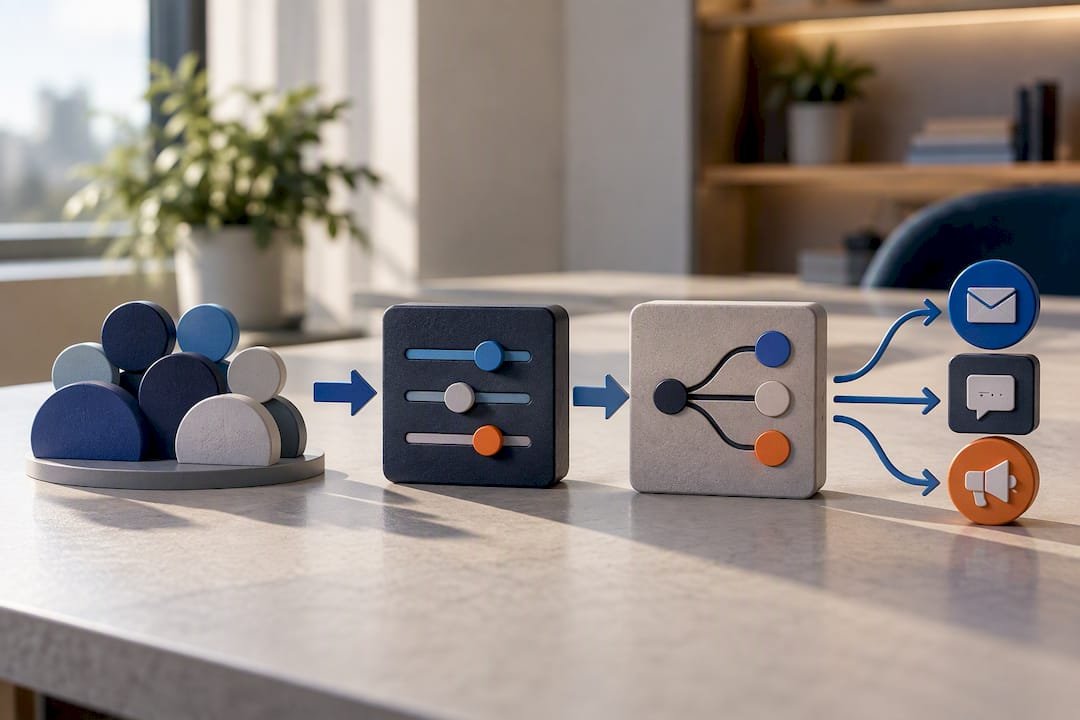 Illustrated flow from segments to activation