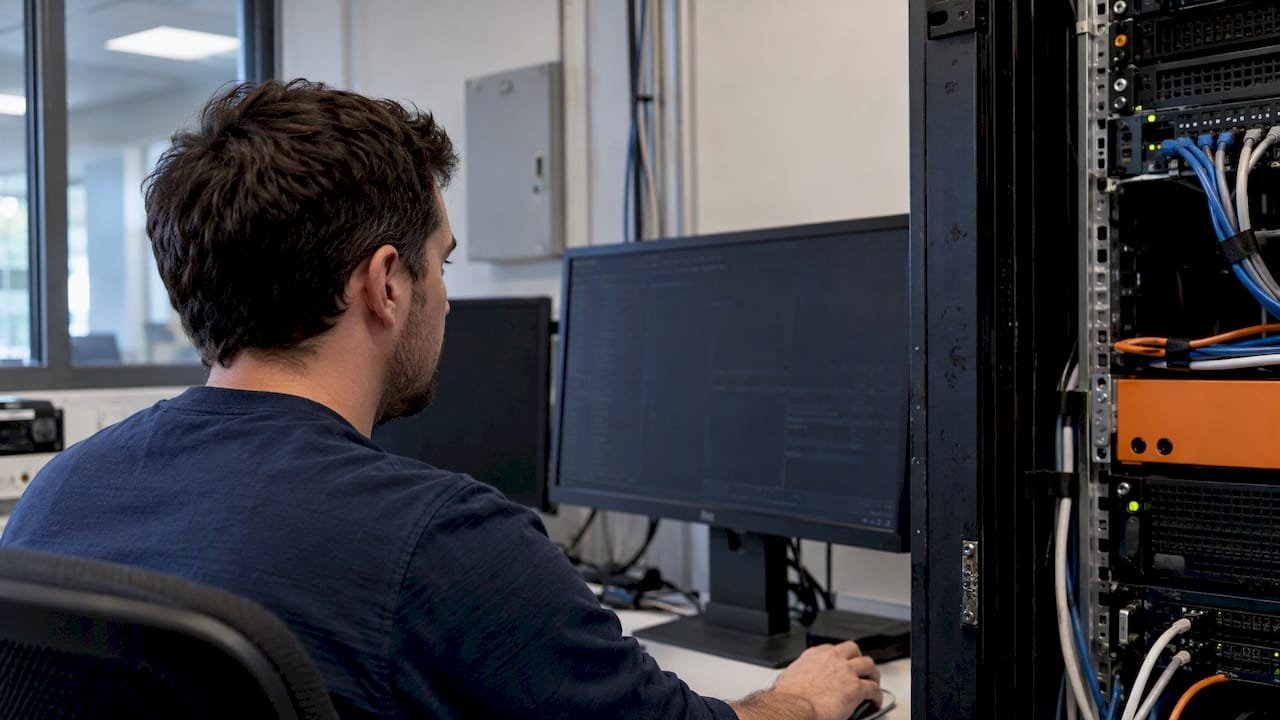 Engineer monitoring a live event stream
